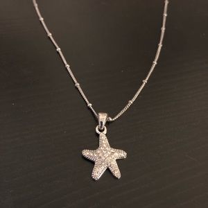 Beautiful Silver Starfish Pendant Necklace